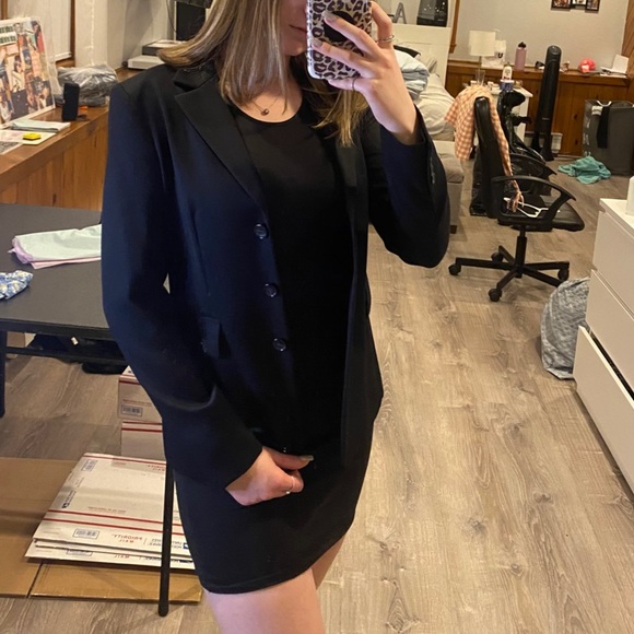 J. Crew Wool Lined Black Classic Blazer Jacket Sz 0 - Picture 1 of 8